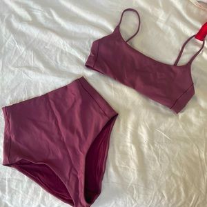 LEFT ON FRIDAY high-waisted bikini in Plum - Brand new never worn